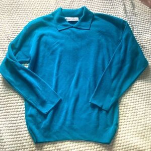 Kate Collins Blue Collared Sweater, size S
